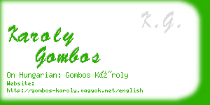 karoly gombos business card